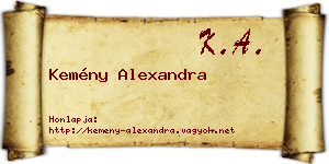 Kemény Alexandra névjegykártya