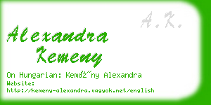 alexandra kemeny business card